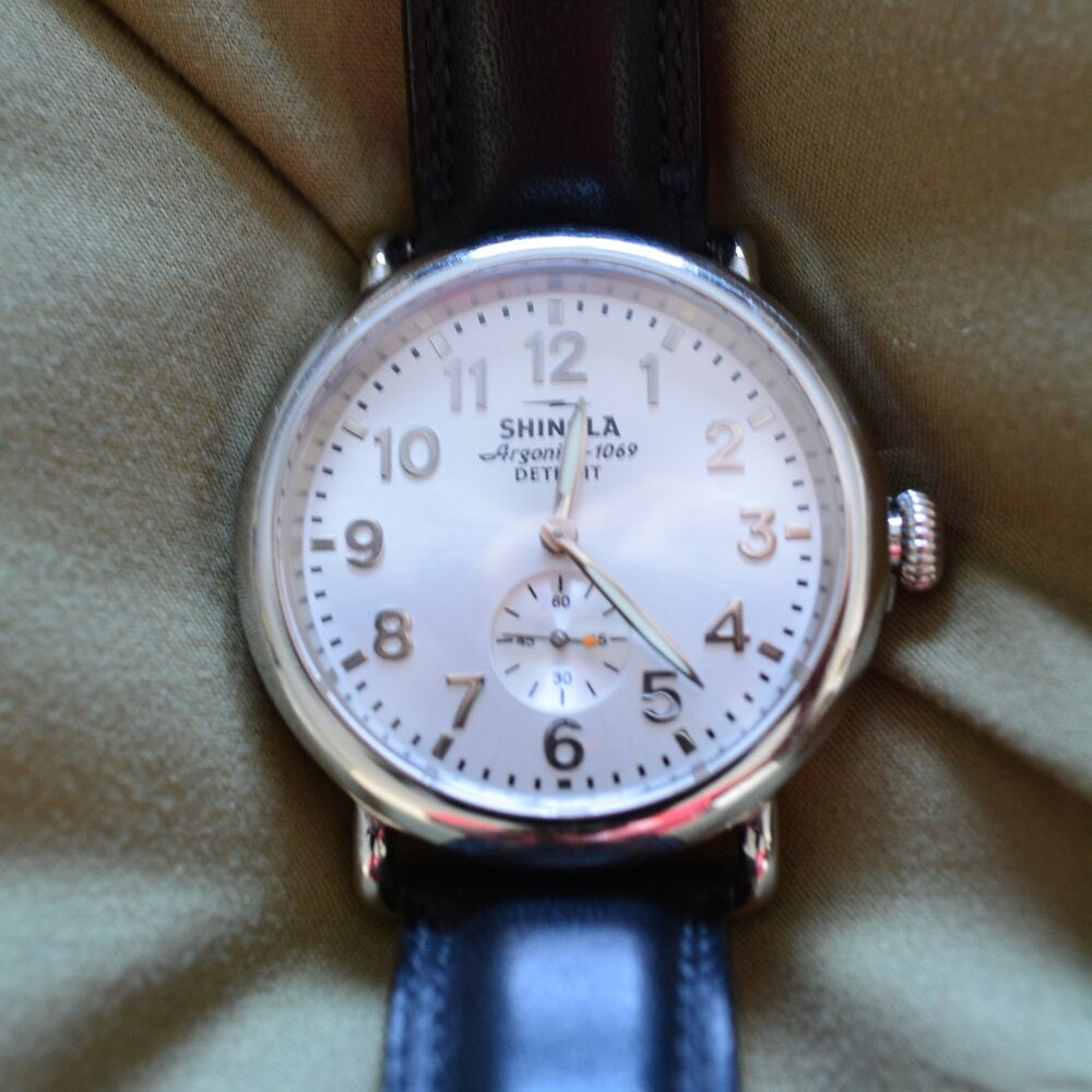 Men’s Shinola Detroit 41mm Runwell Aragonite 1069 Watch